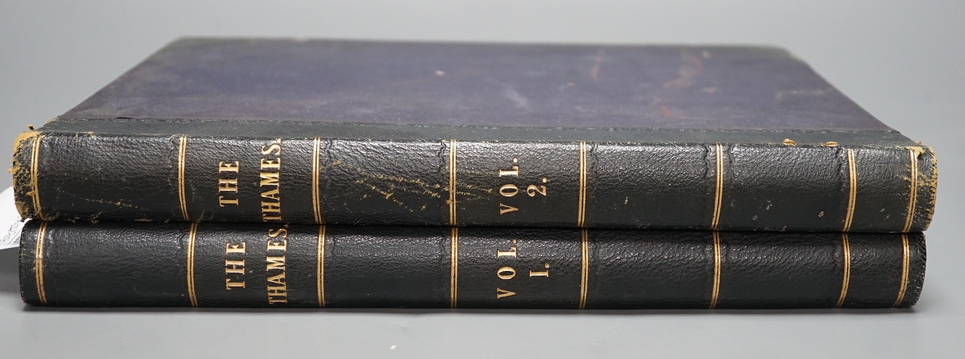 Armstrong, Walker - The Thames: from its rise to the Nore. 2 vols. pictorial engraved and printed titles, etched frontispieces, other engraved plates, num. text illus. and 2 maps (outline colour); binder's half morocco a